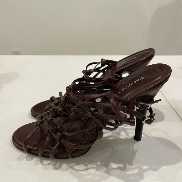 Sigerson Morrison Brown Caged Heels - Picture 4 of 7